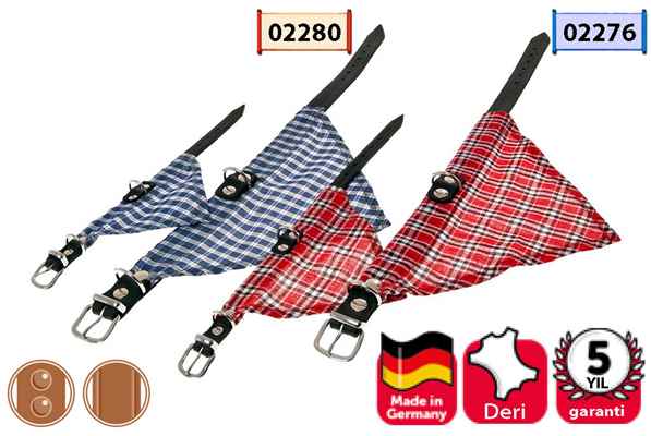 Karlie DERİ BANDANALI BOYUN TASMA 37CM KIRMIZI 