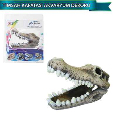 DOPHİN TİMSAH KAFATASI AKVARYUM DEKORU