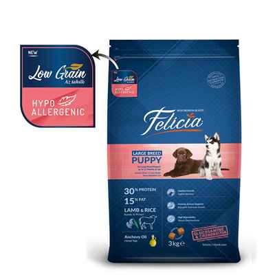 Felicia Az Tahıllı 3 Kg Yavru Kuzulu M/Large Breed HypoAllergenic Köpek Maması
