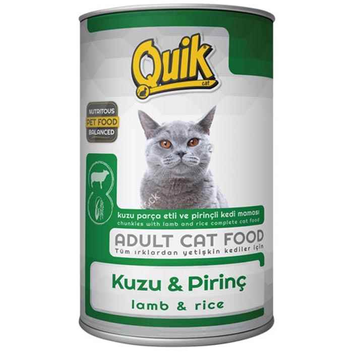 Quik Kedi 415 gr Kuzu Etli-Pirinç Kons. 24 Adet