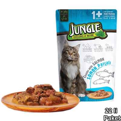 Jungle Pouch Kedi  Somonlu 22 Ad.Jelli Yaş Mama