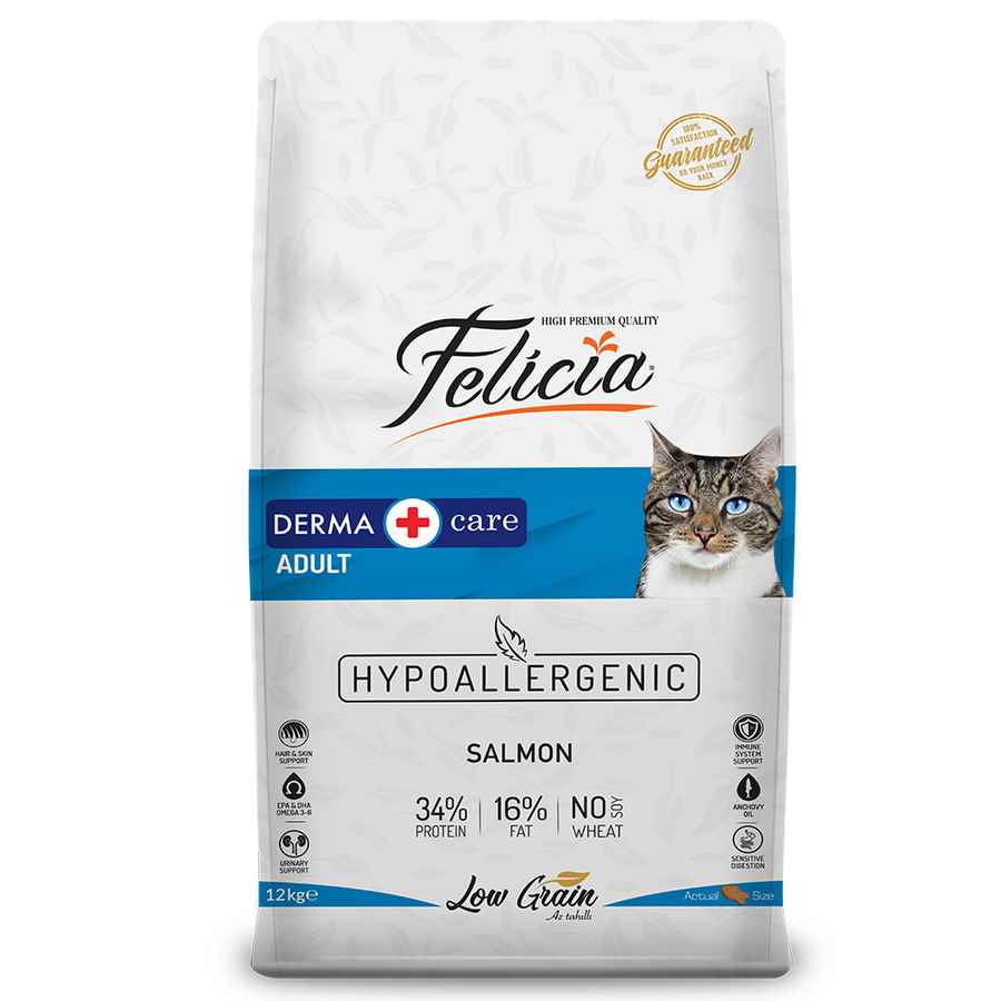 Felicia Az Tahıllı 12 Kg Yetişkin Somonlu HypoAllergenic Kedi Maması