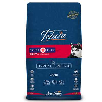 Felicia Az Tahıllı 15 Kg Yetişkin Kuzulu M/Large Breed HypoAllergenic Köpek Maması