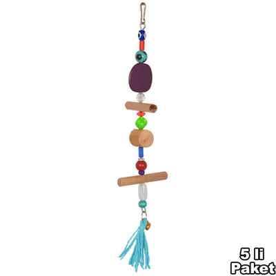 Boncuklu Ahşap Çubuk 5'li