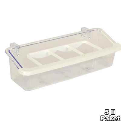 Izgaralı Lüx Yemlik Şeffaf 5'li 15 cm