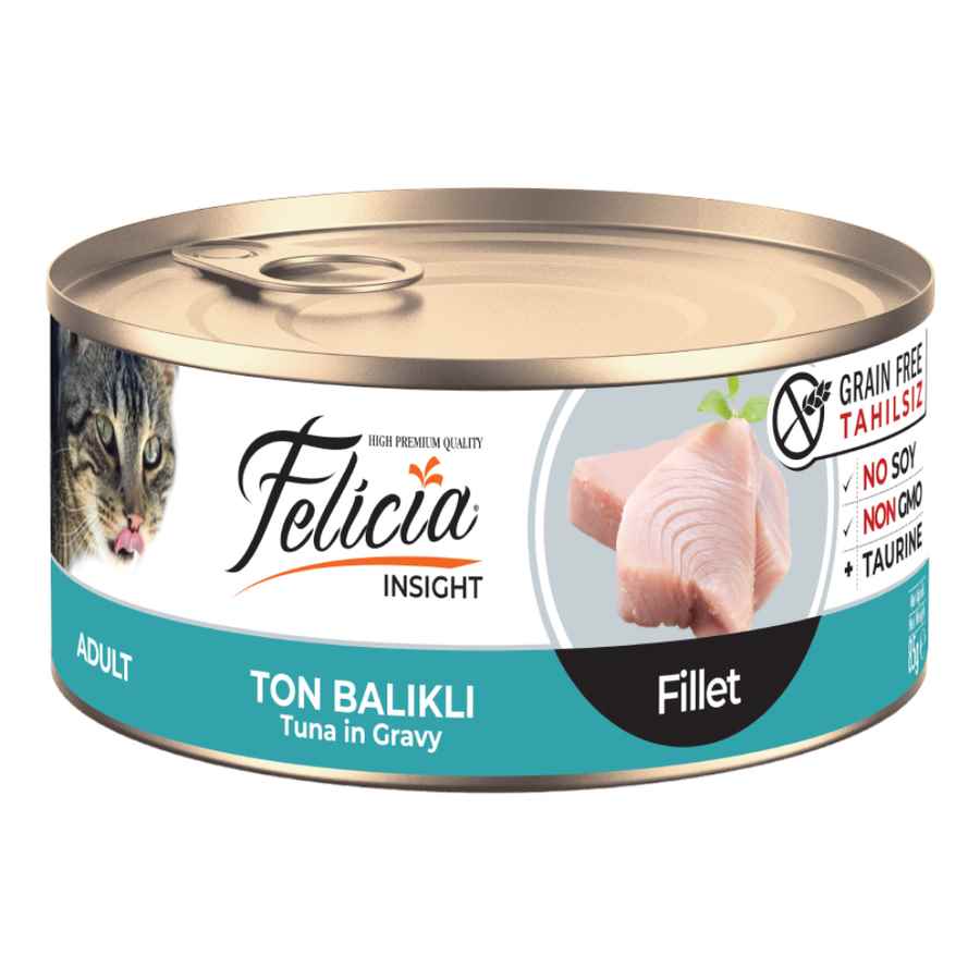 Felicia Tahılsız 85 gr Ton Balıklı Fileto Yaş.  Kedi Maması 24 Adet