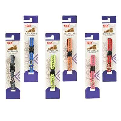 Flip Desenli Reflektörlü Kedi Tasması-10 Adet