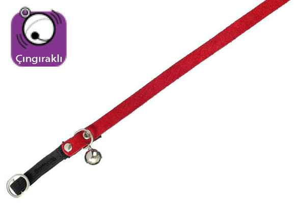 Karlie KADİFE KEDİ TASMA ÇING. 30CM KIRMIZI 