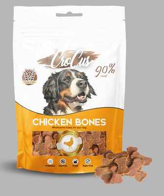 CROCUS BONES TAVUKLU TAHILSIZ KÖPEK ÖDÜLÜ 80 GR