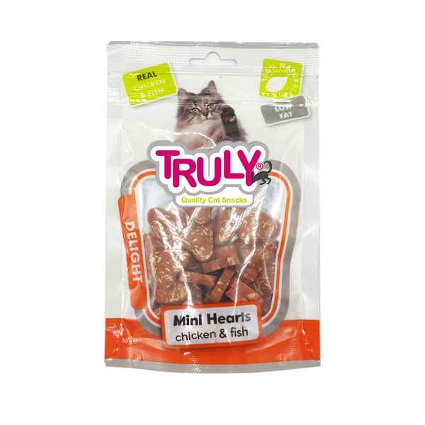 Truly Yumuşak Kedi Ödülü Tavuk-Balık Kalp Şekilli 50Gr