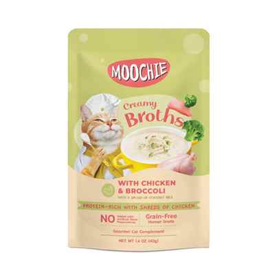 Moochie Çorba Kedi Ödülü Tavuk-Brokoli 4x40 Gr