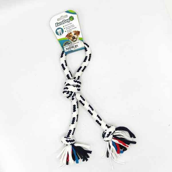 EuroDog Diş İpi Halka Üç Düğüm Siyah Beyaz 30 cm