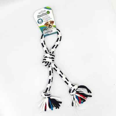 EuroDog Diş İpi Halka Üç Düğüm Siyah Beyaz 30 cm