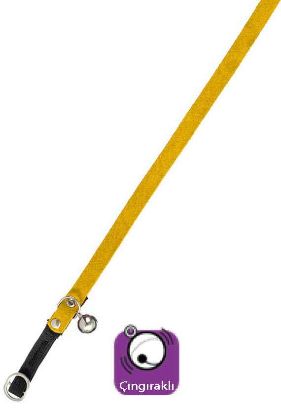 Karlie KADİFE KEDİ TASMA ÇING. 30CM SARI