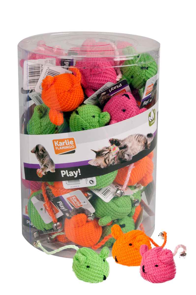 Karlie YÜN FARE OYUNCAK 6CM KARIŞIK RENKLİ 60LI