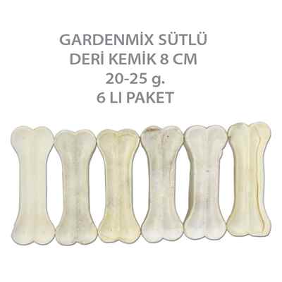 GARDENMİX SÜTLÜ DERİ KEMİK 8 CM 20-25 g.6 LI PAKET