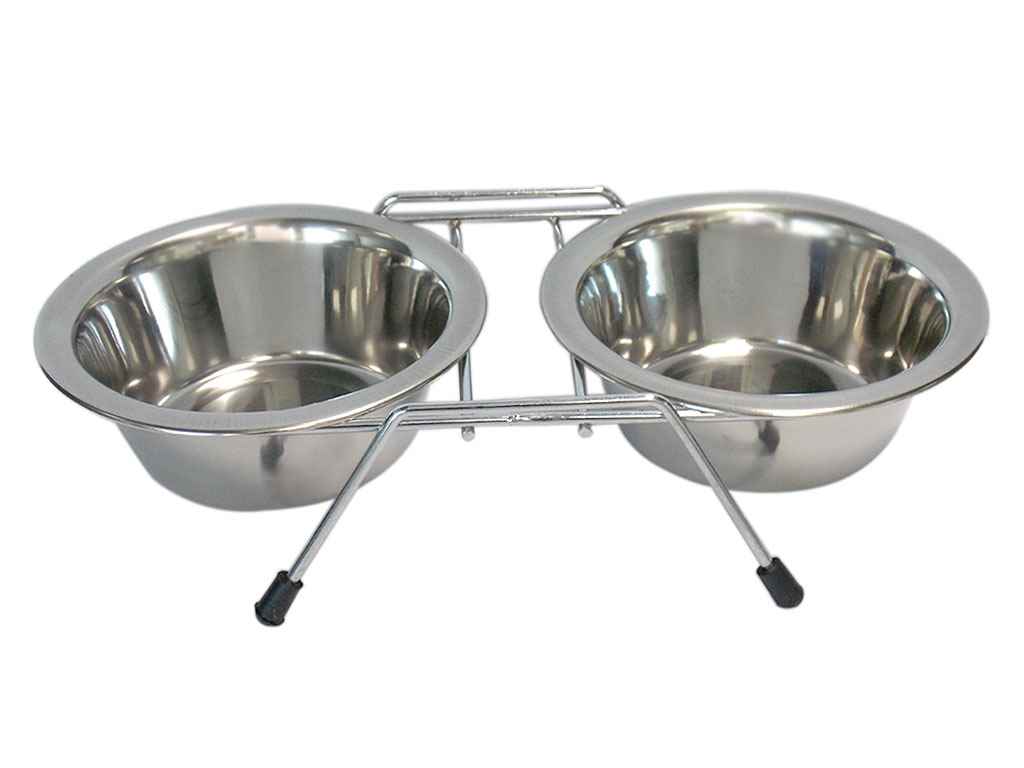 TOMMY TEL AYAKLI İKİLİ ÇELİK MAMA KABI 20 OZ