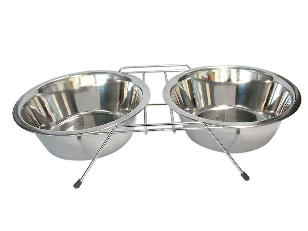 TOMMY TEL AYAKLI İKİLİ ÇELİK MAMA KABI 120 OZ