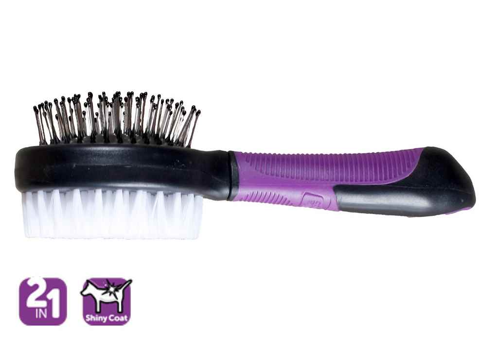 Karlie 2 TARAFLI FIRÇA 21X6X6 CM MOR-SİYAH