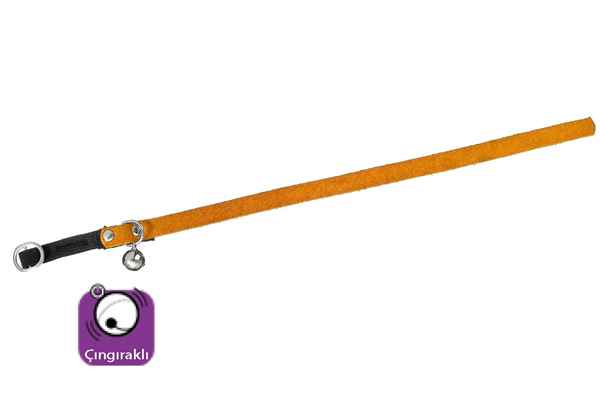 Karlie KADİFE KEDİ TASMA ÇING. 30CM TURUNCU