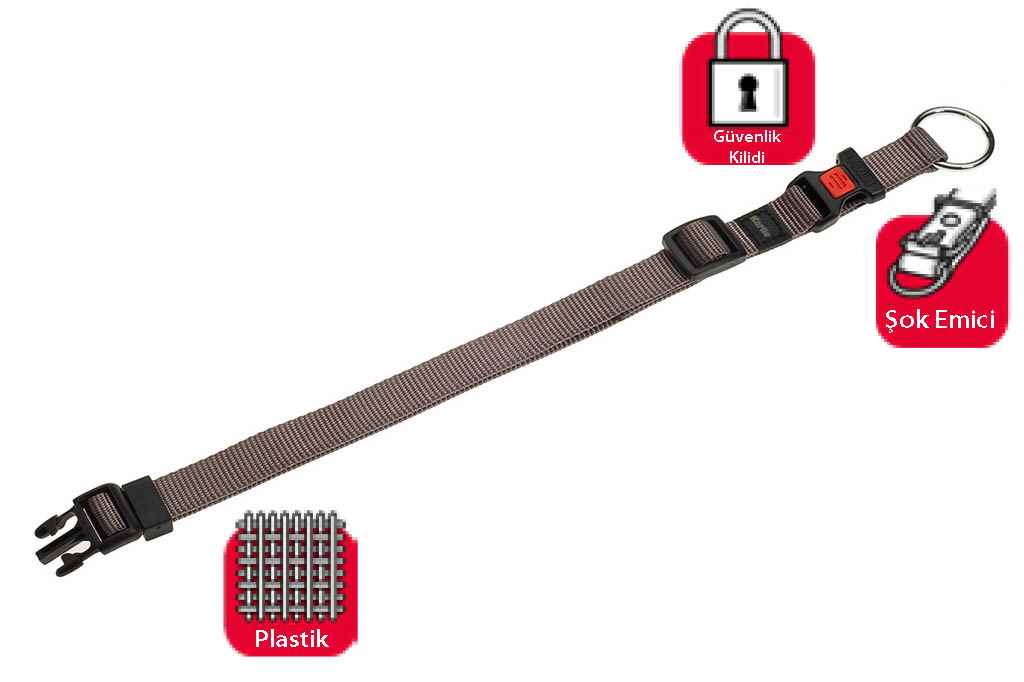 Karlie KİLİTLİ BOYUN TASMA M 40-55CM GRİ