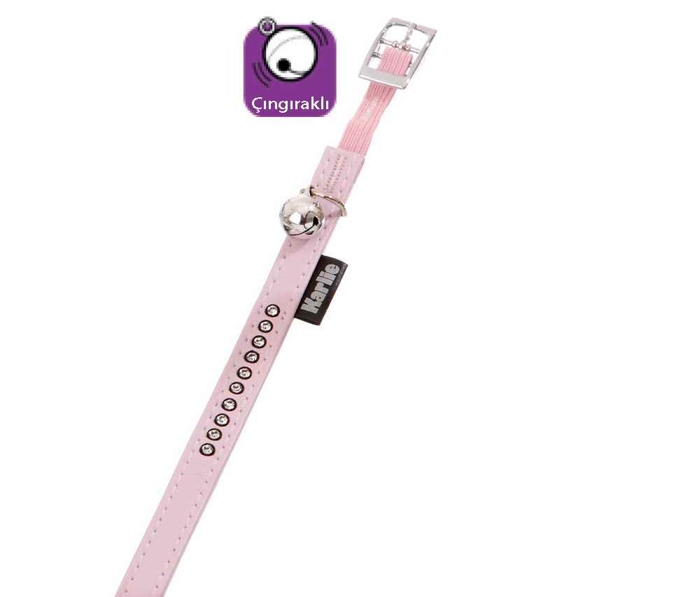 Karlie DERİ TAŞLI KEDİ TAS.XS 30CM-11MM TOZ PEMBE