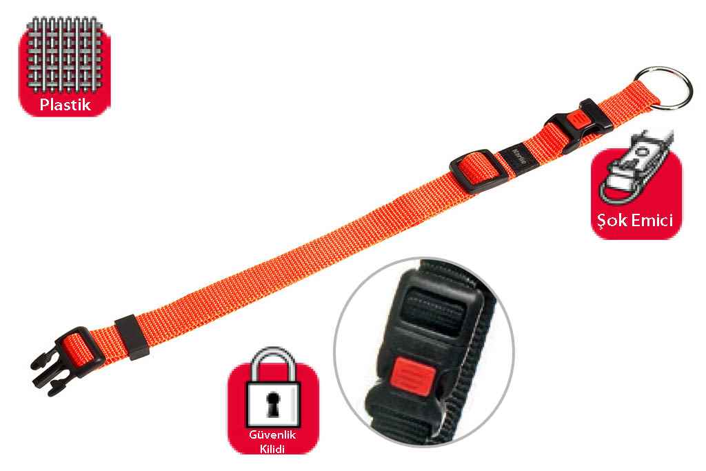Karlie KİLİTLİ BOYUN TASMA L 45-65 CM TURUNCU 