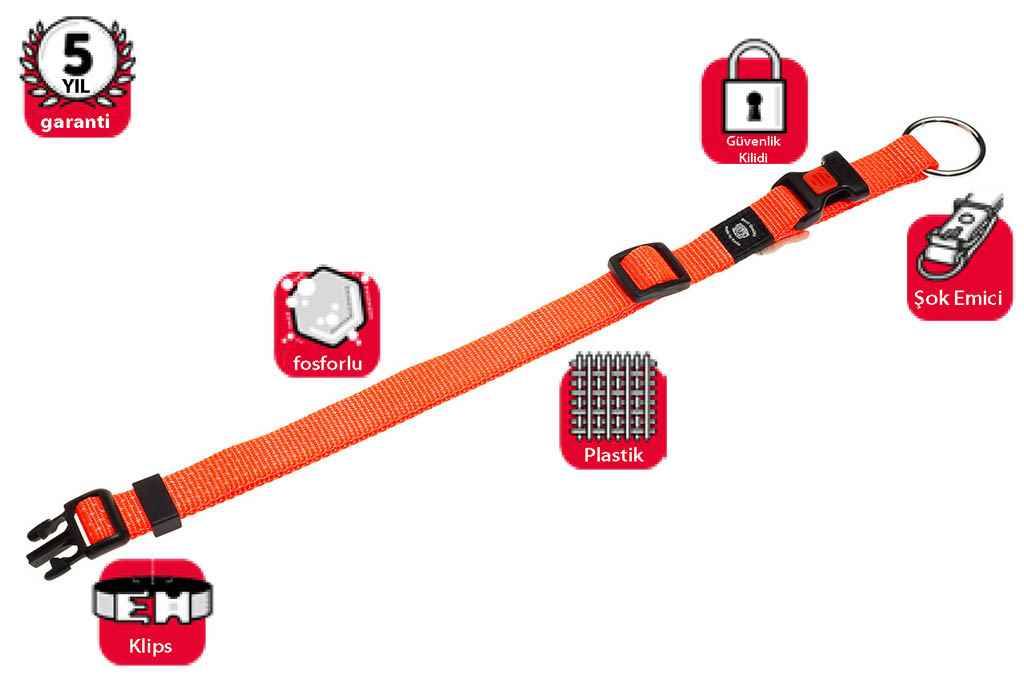 Karlie KİLİTLİ BOYUN TASMA M 40-55 CM TURUNCU 