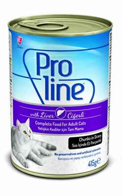 PROLİNE KEDİ KONSERVE CİĞERLİ SOS İÇİNDE 415 GR