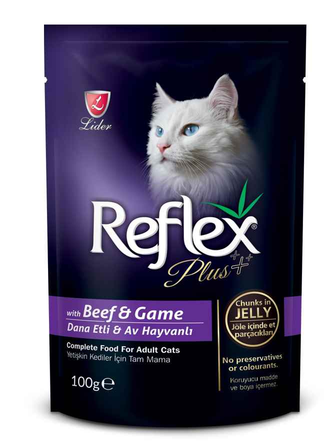 Reflex Plus Lamb&Rice Jöle İçinde Et Parçacıklı Kedi Pouch Kedi 100 Gr