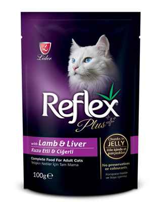 Reflex Plus Kuzulu Ve Ciğerli Pouch Kedi Konserve Jöle İçinde Et Parçacıklı 100 Gr