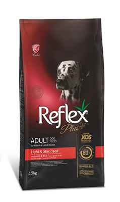 REFLEX PLUS LIGHT STRELİZED KUZU PİRİNÇLİ KÖPEK MAMASI 15 KG