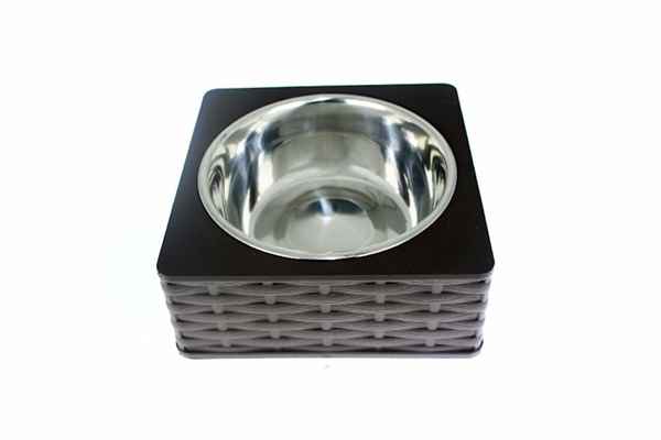 Kare Hasır Tekli Mama ve Su Kabı (L)