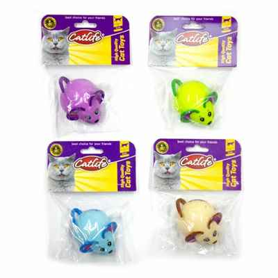 KEDİLER İÇİN KURMALI RENKLİ FARE