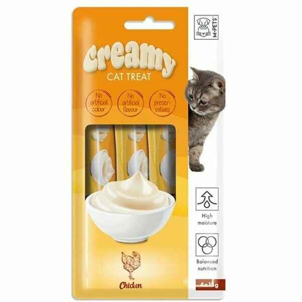M-PETS CREAMY TAVUKLU KEDİ ÖDÜLÜ 4X15GR (10LU PAKET)