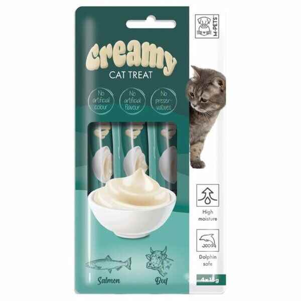 M-PETS CREAMY SOMON BALIKLI BİFTEKLİ KEDi ÖDÜLÜ 4X15GR (10LU PAKET)