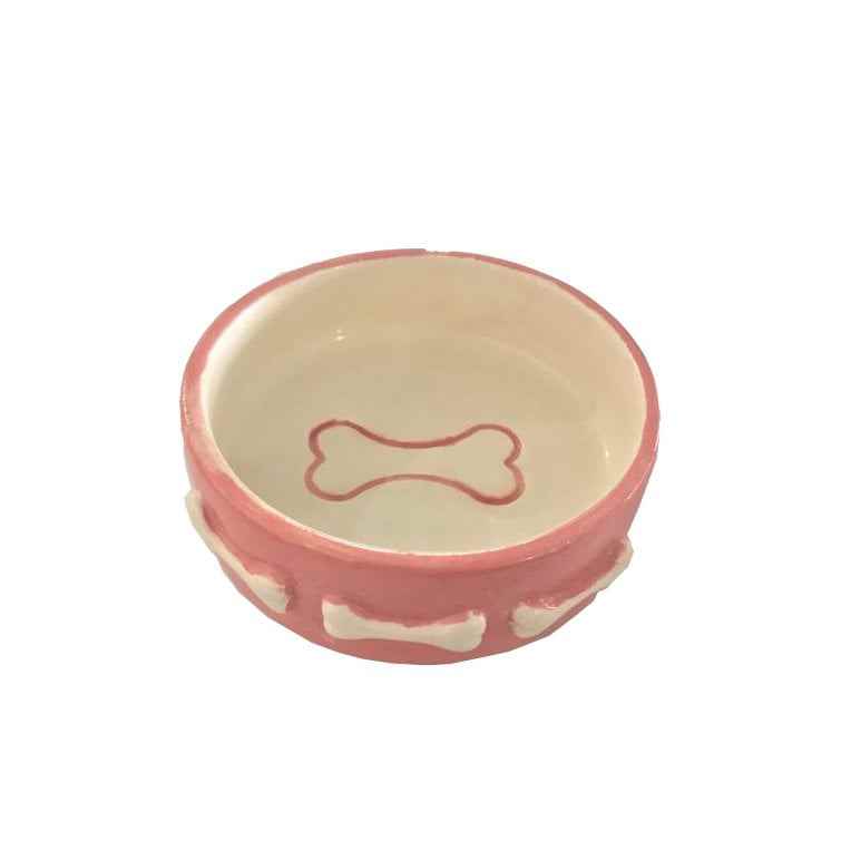 SERAMİK KÖPEK MAMA KABI PEMBE