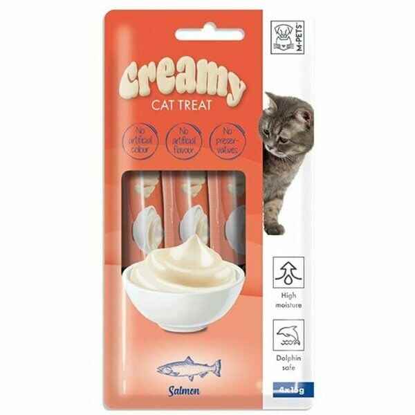 M-PETS CREAMY SOMON BALIKLI KEDİ ÖDÜLÜ 4X15GR (10LU PAKET)