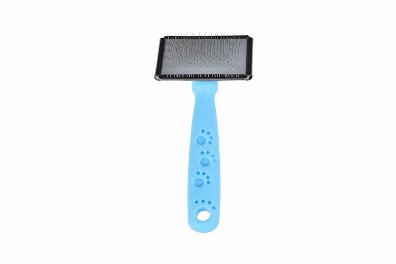 İnce Telli Kedi ve Köpek Fırçası Large 14x11.5cm  Mavi