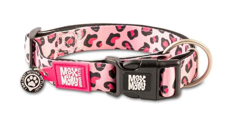 Max & Molly Smart ID Leopard Pink Boyun Tasması-Medium