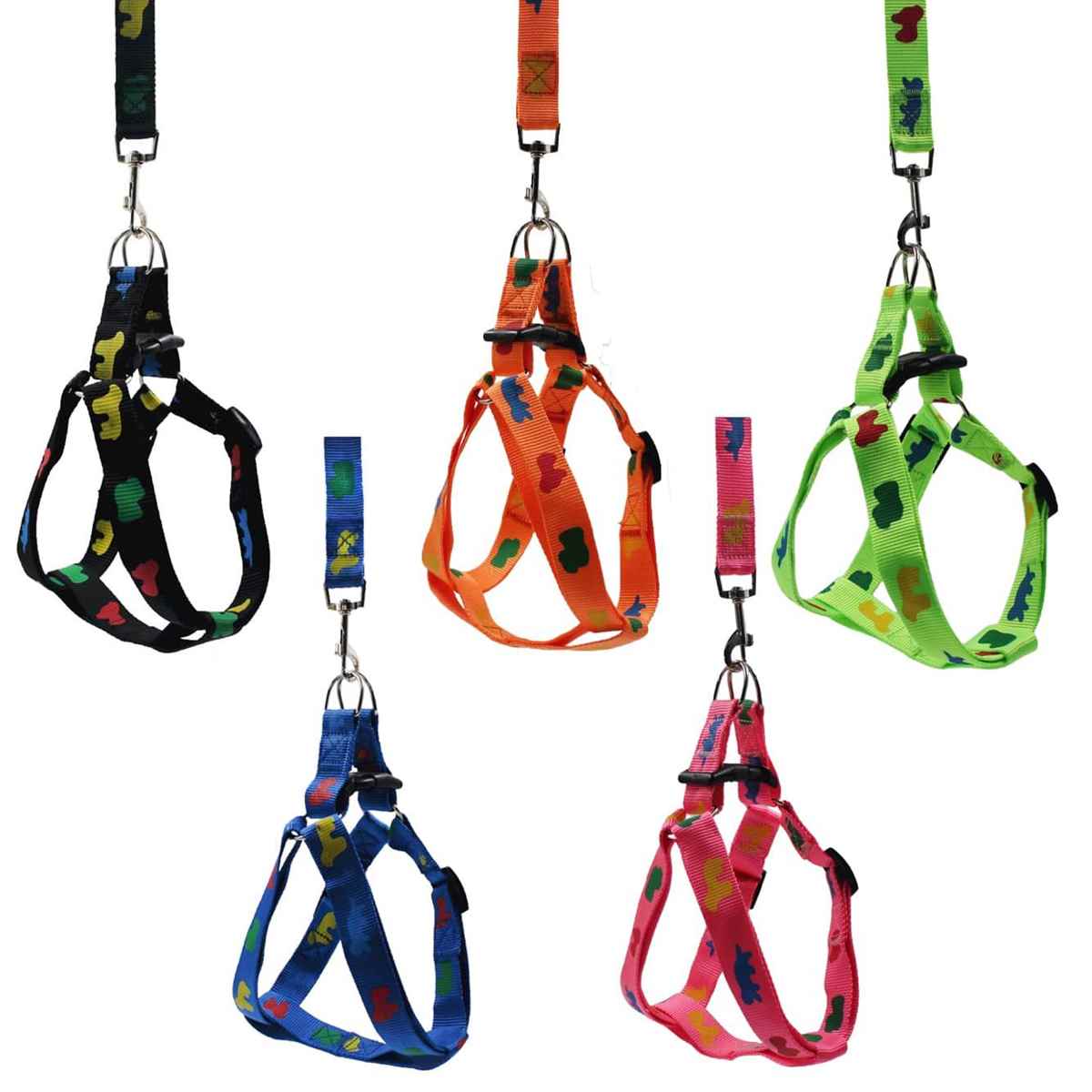 KÖPEKLER İÇİN DESENLİ GÖĞÜS+GEZDİRME TASMASI 2,5CM