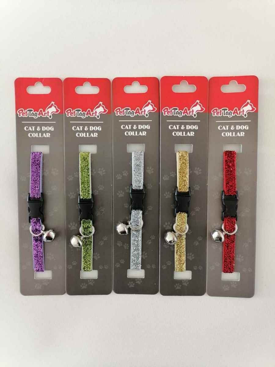 Kedi Boyun Tasması Kadife Simli 10