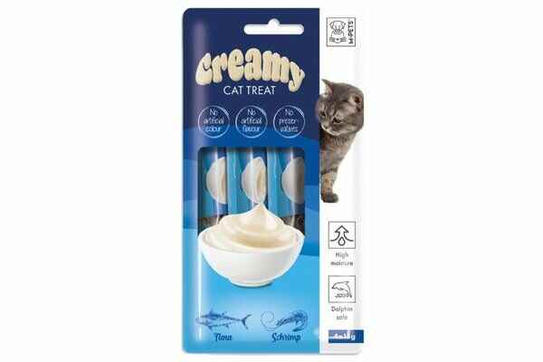 M-PETS CREAMY TON BALIKLI KARİDESLİ KEDİ ÖDÜLÜ 4X15GR (10LU PAKET)