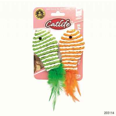 KEDİLER İÇİN 2Lİ TÜYLÜ BALIK OYUNCAK