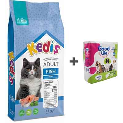 KEDİŞ YETİŞKİN KEDİ MAMASI BALIKLI 15 KG + ÇİŞ PEDİ HEDİYELİ