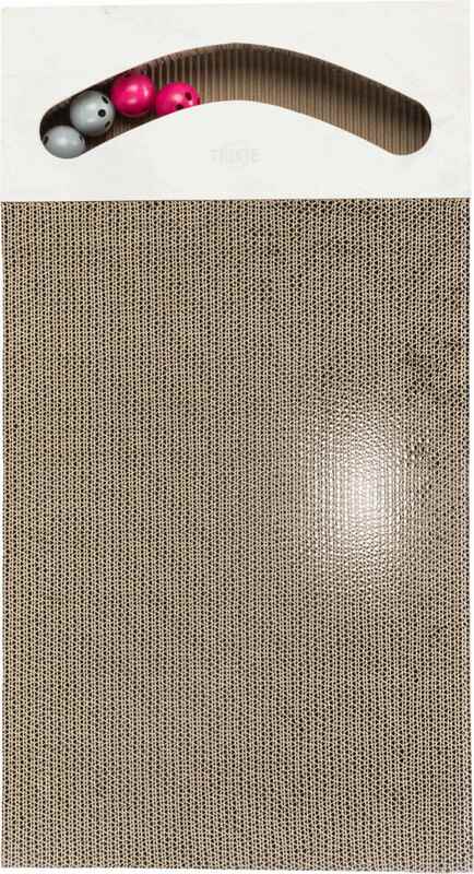 Trixie Büyük Kedi Karton Tırmalama, Kediotlu ve Oyun Toplu, 64x11x37cm, Kum Beji