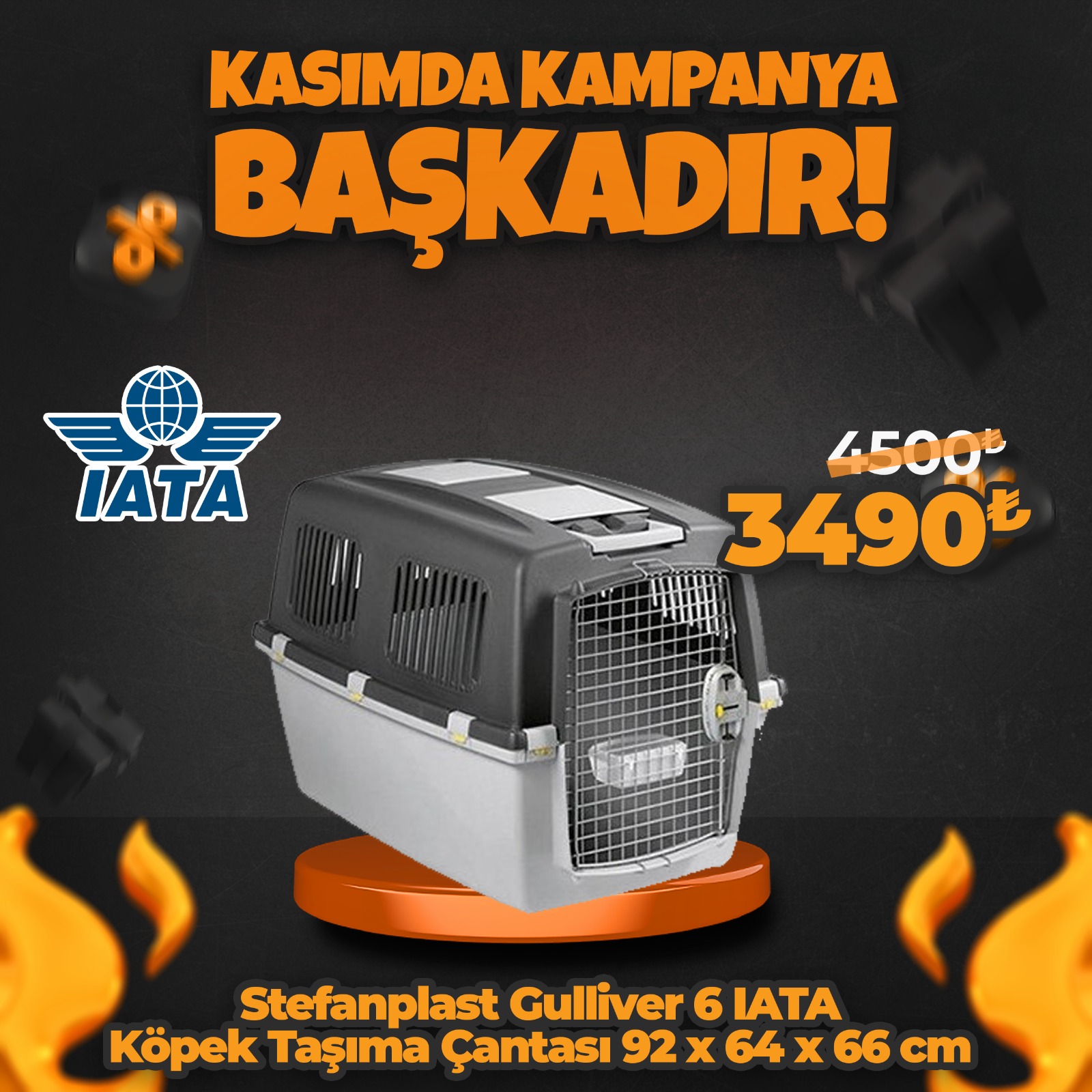 Stefanplast Gulliver 6 Köpek Taşıma Kafesi 92x64x66