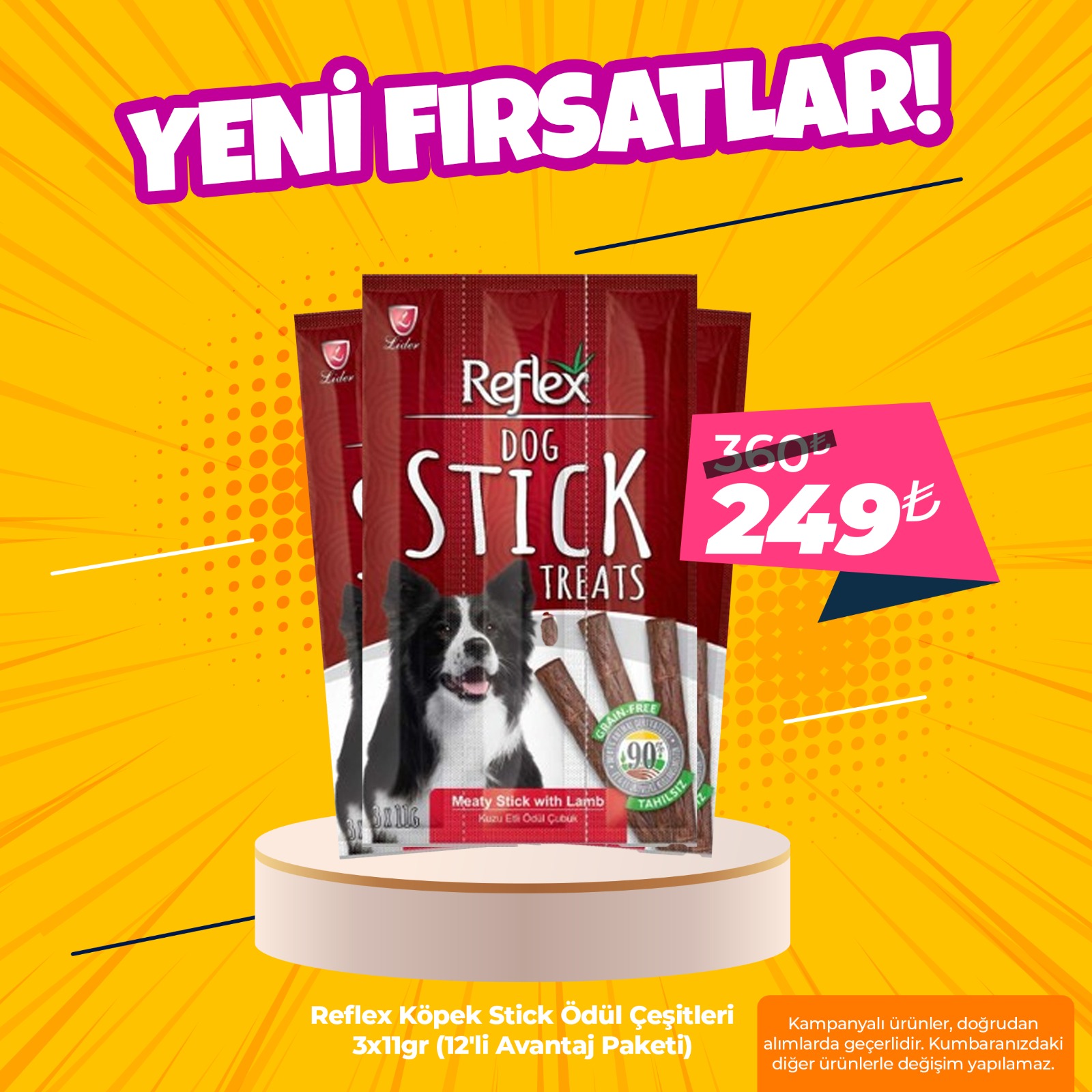 Reflex Köpek Stick Ödül Çeşitleri 3x11gr (12'li Avantaj Paketi)