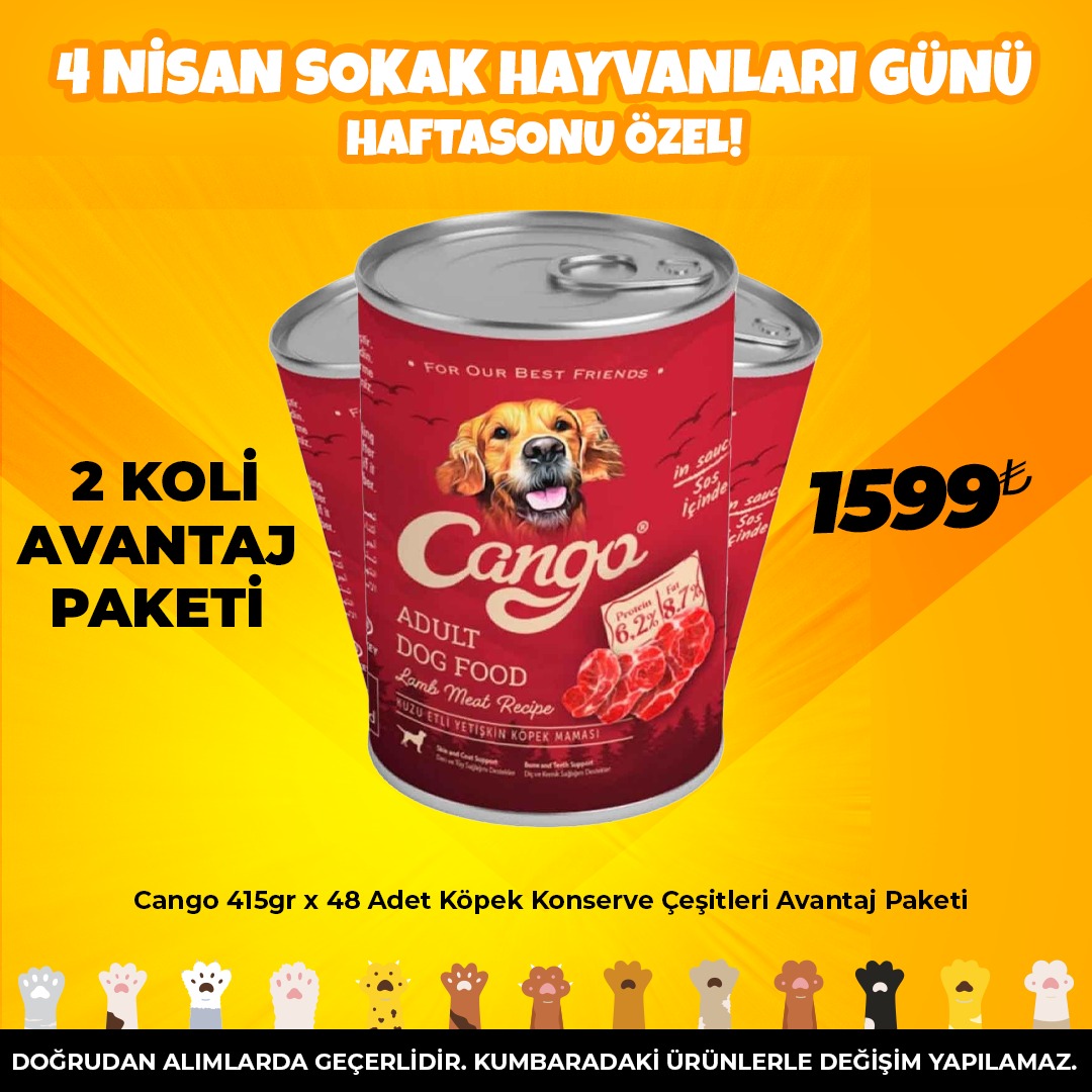 Cango 415gr x 48 Adet Köpek Konserve Çeşitleri Avantaj Paketi