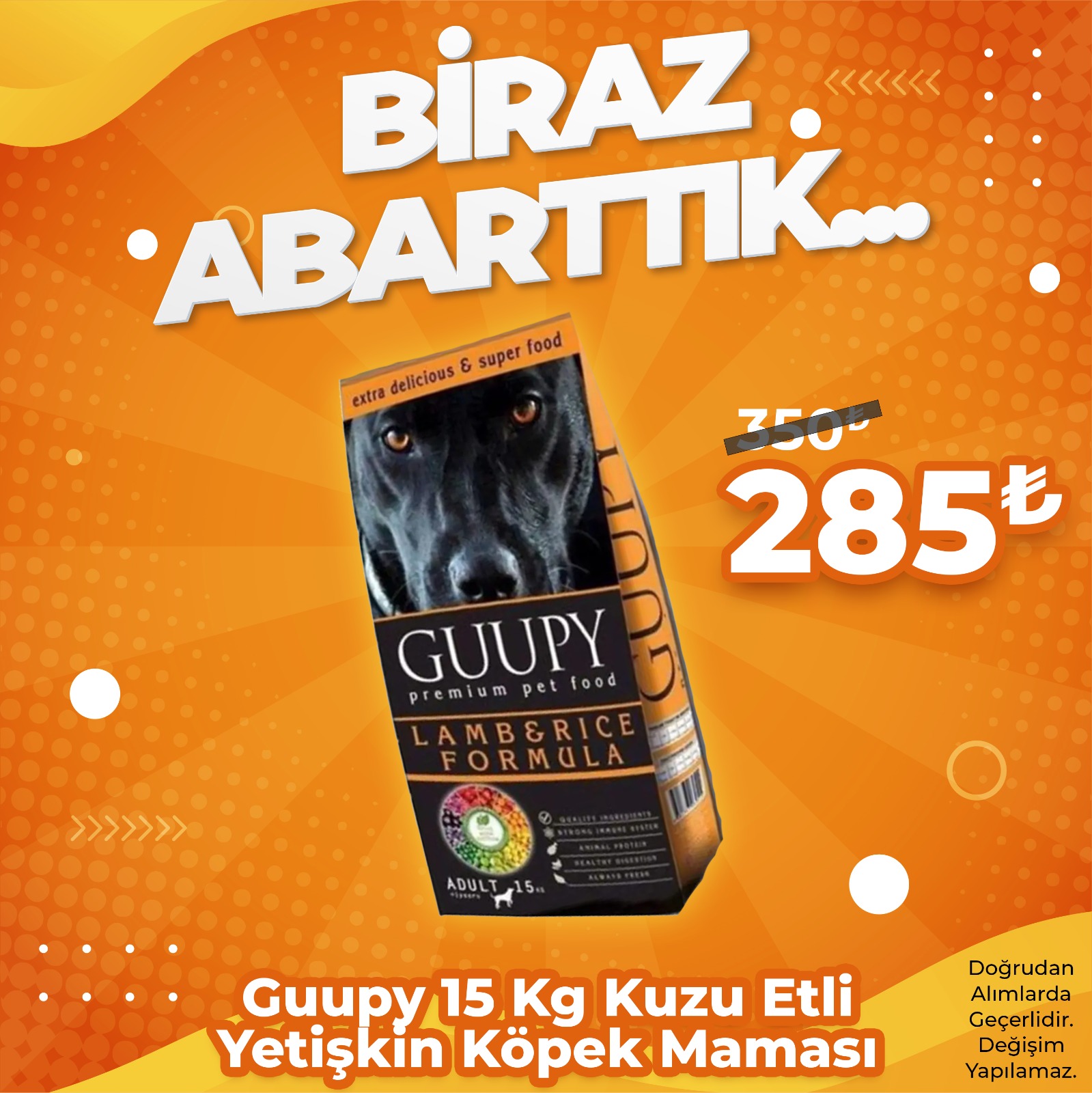 Guupy 15 Kg Kuzu Etli Yetişkin Köpek Maması